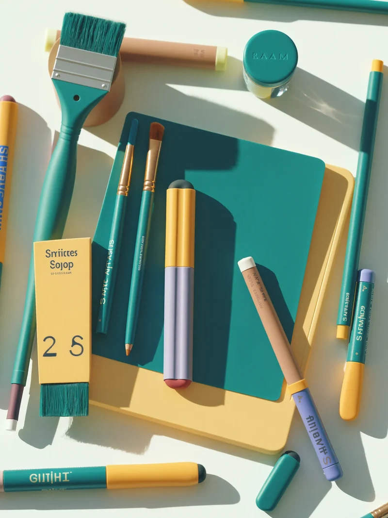 Ilustrace konceptu skicovací sady Ateliér na stůl